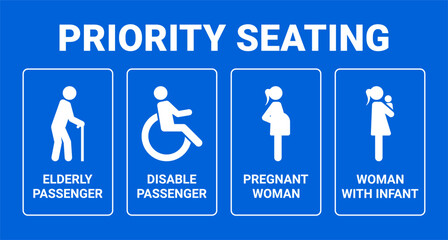Priority seating sign vector illustration