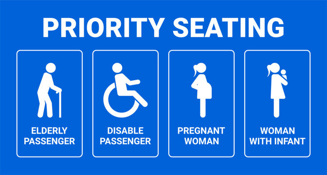 Priority seating sign vector illustration