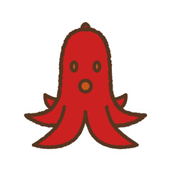 手書き風のアイコン　タコウインナー