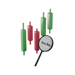 stock graph scanning market investment on transparent background illustration 3d render