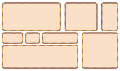 Rope frame set isolated on white background