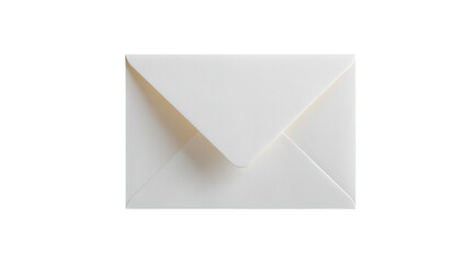 Blank white envelope, top view