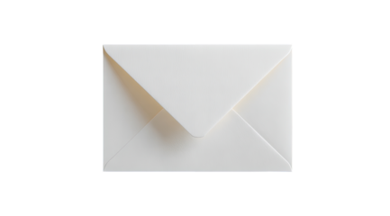 Blank white envelope, top view