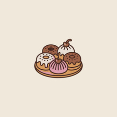 vector illustration of chocolate cup cake