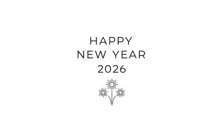 Happy New Year 2026 Celebration with Fireworks Illustration © Alfarizi