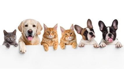 Playful pets gathered together home setting animal portraits cheerful environment front view companionship concept