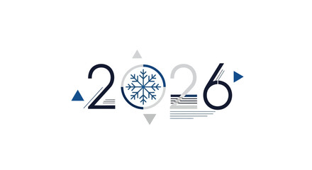 2026 A year of innovation and progress symbolized by a modern snowflake design