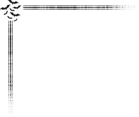 Halloween Bats Frame , Flying Bats Border Design	