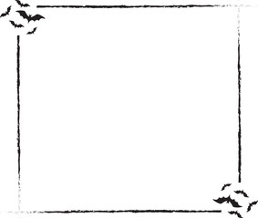 Halloween Bats Frame , Flying Bats Border Design	