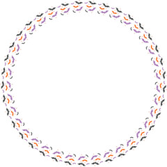 Halloween Bats Frame , Flying Bats Border Design	