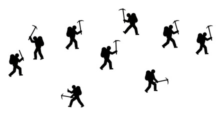 Ascending the Peaks A Silhouette Expedition of Mountaineers Conquer a Mountain