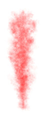 Red translucent smoke or vapor isolated on transparent background creating mystical and eerie atmospheric visual effect