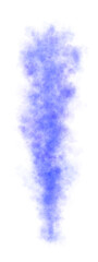 Blue translucent smoke or vapor isolated on transparent background creating cold and mystical atmospheric visual effect with magical and cinematic feel