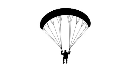 Silhouette of a Paraglider in Mid-Air Adventure Illustration