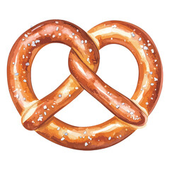 プレッツェルのパンの水彩風イラスト　生成AI