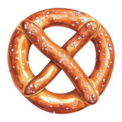 プレッツェルのパンの水彩風イラスト　生成AI