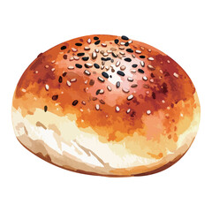 あんぱんの水彩風イラスト　生成AI