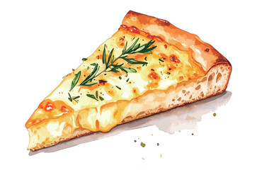 ピザパンの水彩風イラスト　生成AI