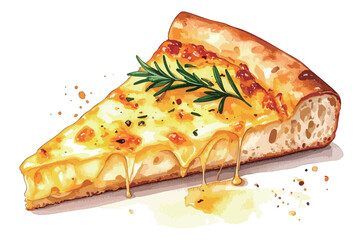 ピザパンの水彩風イラスト　生成AI