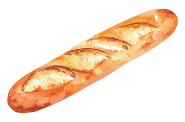 バゲットの水彩風イラスト　生成AI