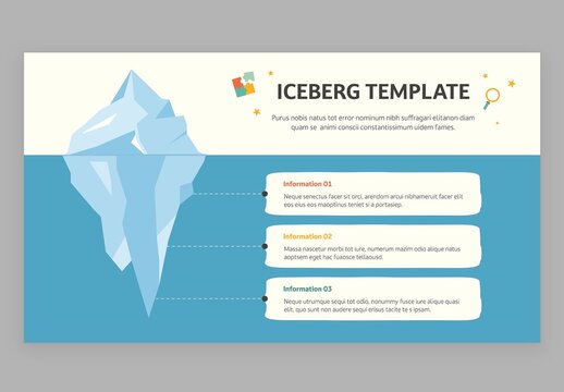 Iceberg Infographic Vector with Cute Education Style for School Teachers
