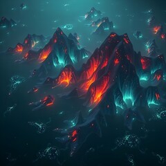 volcano in the night