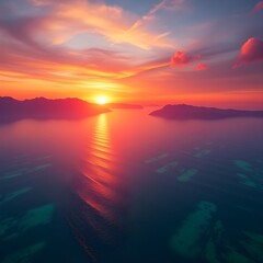 sunset over the sea