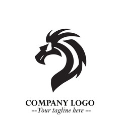 Head of Dragon Logo Symbol Black on White Background in Bold Mythical Vector Design for Power Branding