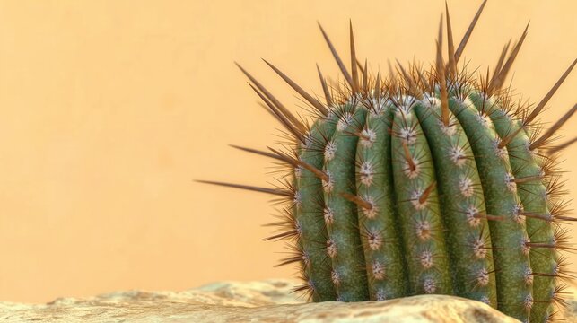 Close-up of a cactus in a desert setting