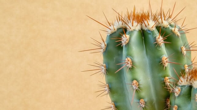 Close-up of a cactus with sharp spines