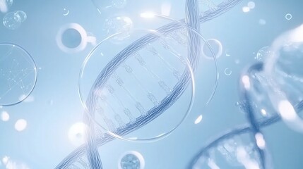 DNA Helix in a Blue Background