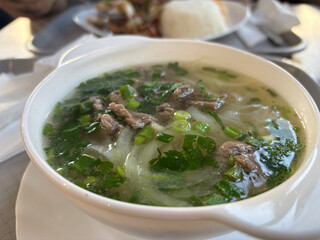 Vietnamese transparent soup with rice noodles