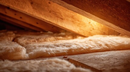 Insulated Attic Space: Close-up of Energy-Efficient Home