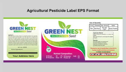 Agricultural Pesticide Bottle Label Design for Product Packaging