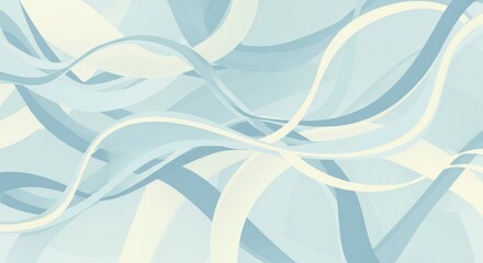 Modern Abstract Background with Flowing Blue and White Waves