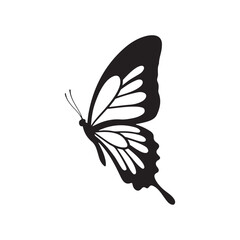 butterfly silhouette. butterfly vector illustration isolated on white background. beautiful and attractive butterfly logo. butterfly silhouette

