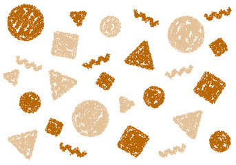 クレヨン素材　幾何学模様のポップな背景