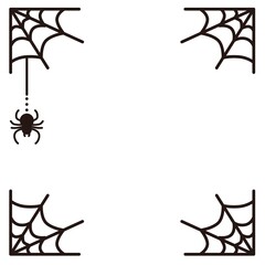 ハロウィンの蜘蛛の巣装飾イラスト