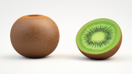 Obraz premium Whole and sliced kiwi fruit