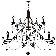 豪華なシャンデリアのイラスト素材