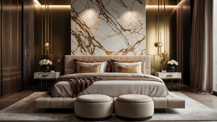 Colorful Eclectic Interior with Artistic Touches. Beautiful bedroom interior.