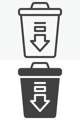 Waste reduction line outline solid different style icon set pack