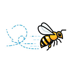 Flying Honeybee in Flight.