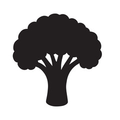 Tree  silhouette on vector with white background