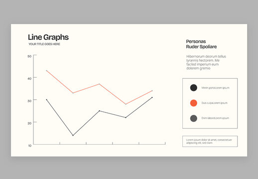 Line Graph Chart Infographic Template in Modern Corporate Style for Business Presentations
