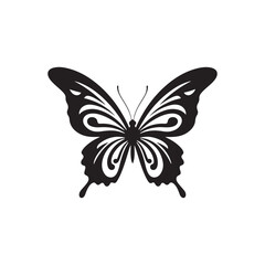 butterfly silhouette. butterfly vector illustration isolated on white background