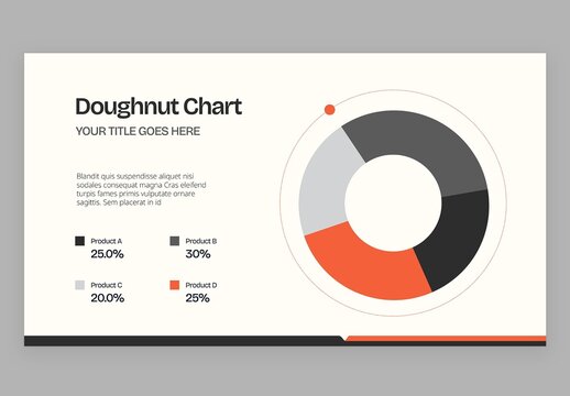 Donut Doughnut Pie Chart Infographic Template in Modern Corporate Style for Business Presentations & Data Visualisation