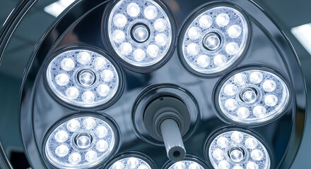 Bright Surgical Lights Illuminating an Operating Room.