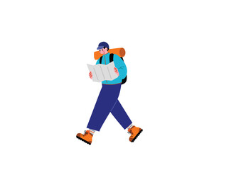 Fototapeta premium 登山中地図を確かめる男性