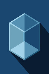 Fototapeta premium Glass Cube Reflections Under Studio Lighting Illustration